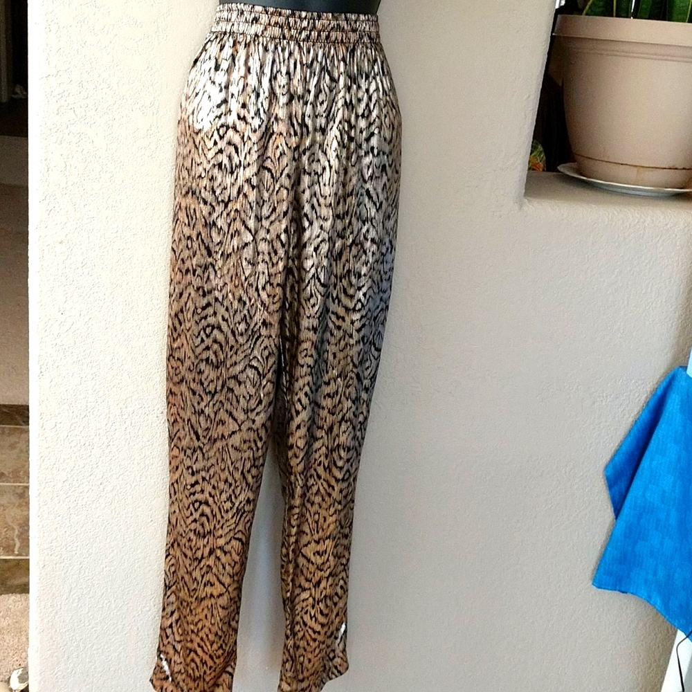 Vintage Gold Animal Metallic Fancy Party Pants
